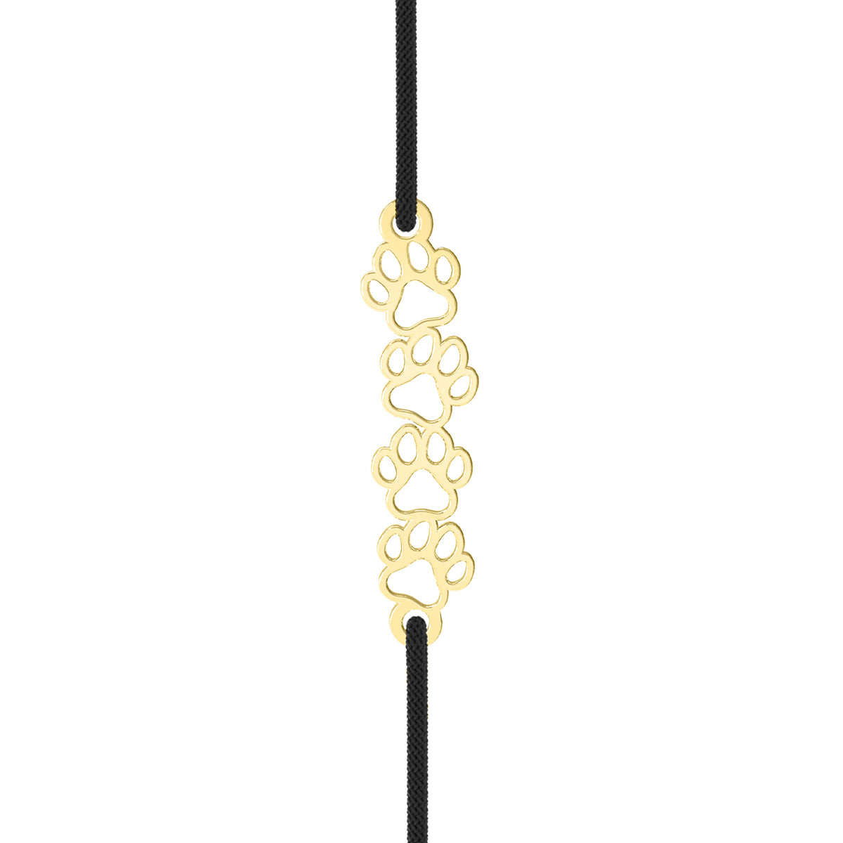 Brățară Little Paws placată cu aur de 18K – bijuterie Maison La Stéphanie cu șnur reglabil, simbol al iubirii pentru animale. Cadoul perfect pentru iubitorii de animale și momente pline de emoție.