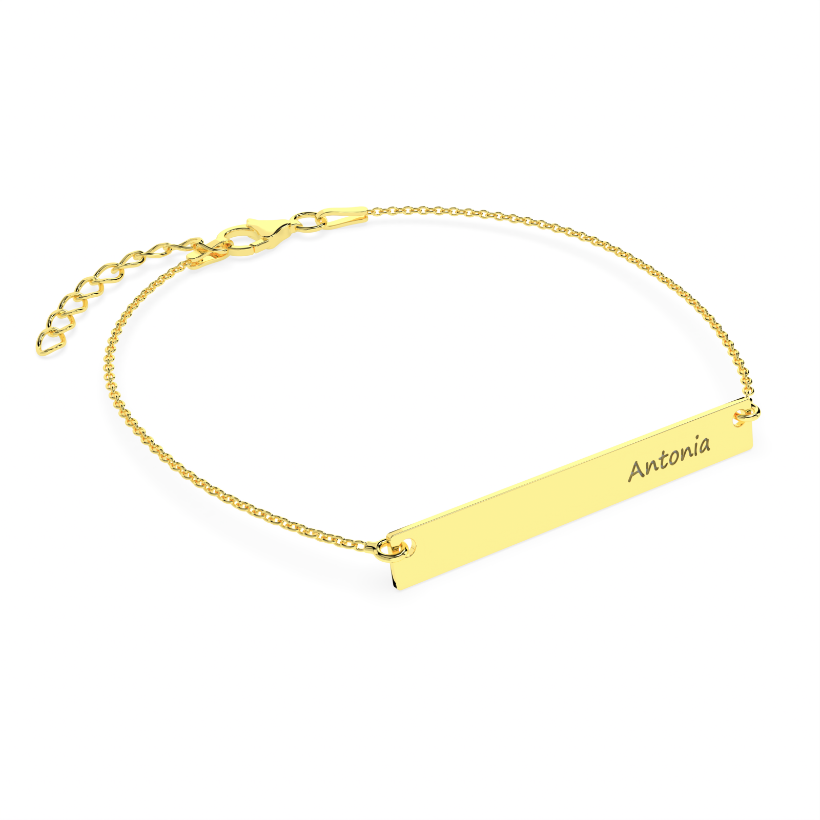 Brățară elegantă din argint 925 placat cu aur 18K, personalizată prin gravură – bijuterie Maison La Stéphanie ideală pentru cadouri de femei, aniversări, botez sau Crăciun.