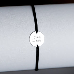 brățară personalizată bănuț 12 mm argint 925 pe șnur reglabil Maison La Stéphanie cadouri personalizate corporale