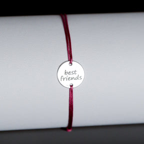 brățară personalizată bănuț 12 mm argint 925 pe șnur reglabil Maison La Stéphanie prietenie