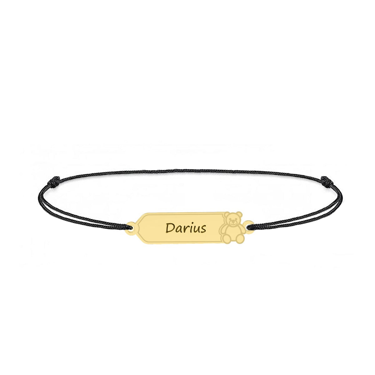 Brățară personalizată copii din argint 925 placat cu aur de 18K – model Teddy gravabil, ideală pentru botez sau aniversare. Cadou elegant Maison La Stéphanie cu ambalaj premium.