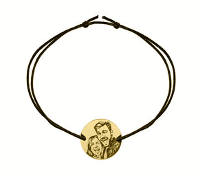 Brățară fotogravură din argint 925 placat cu aur 18K – personalizează cu poza ta. Cadou elegant și emoționant pentru femei, bărbați sau cupluri.