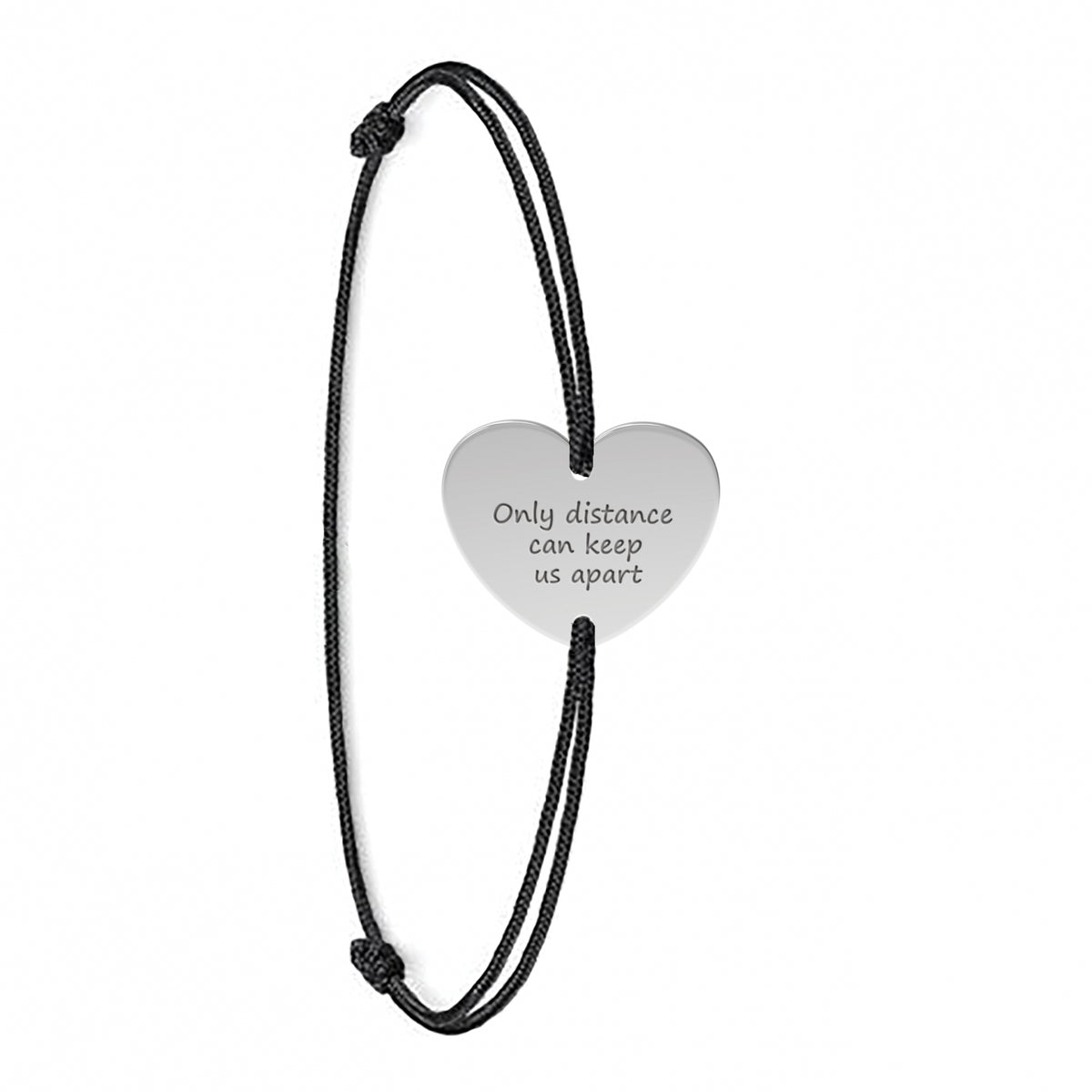 Brățară personalizată din argint 925 cu inimă gravată – bijuterie elegantă Maison La Stéphanie, cadou perfect pentru iubită, mamă sau prietenă. Disponibilă pe șnur reglabil din mătase premium.