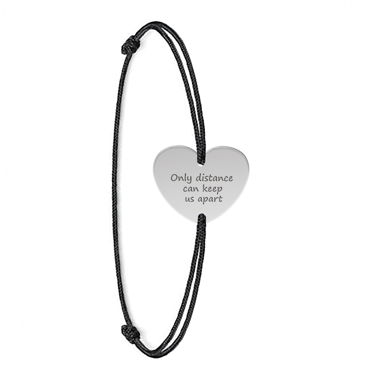 Brățară personalizată din argint 925 cu inimă gravată – bijuterie elegantă Maison La Stéphanie, cadou perfect pentru iubită, mamă sau prietenă. Disponibilă pe șnur reglabil din mătase premium.