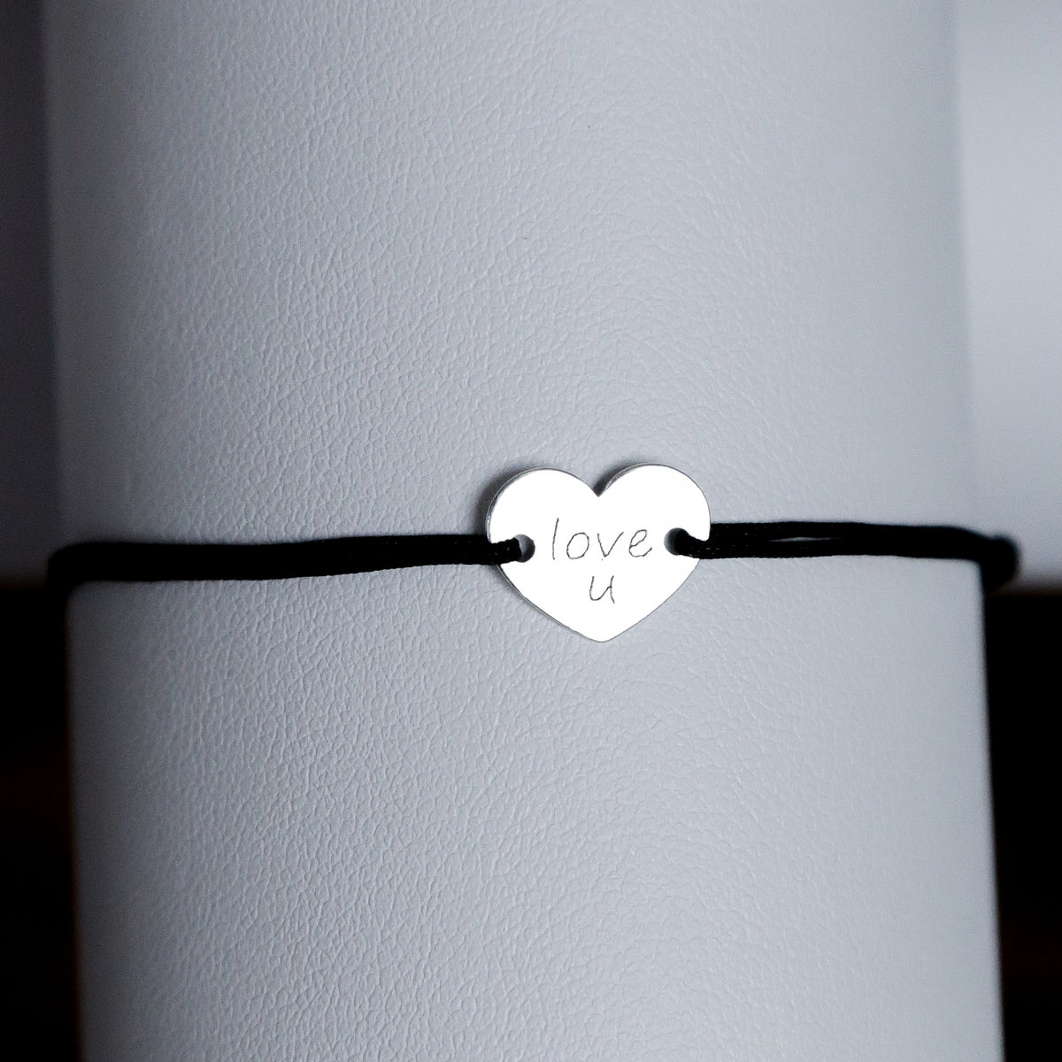 bratara personalizata inimioara argint 925 Maison La Stephanie pe snur