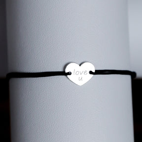 bratara personalizata inimioara argint 925 Maison La Stephanie pe snur