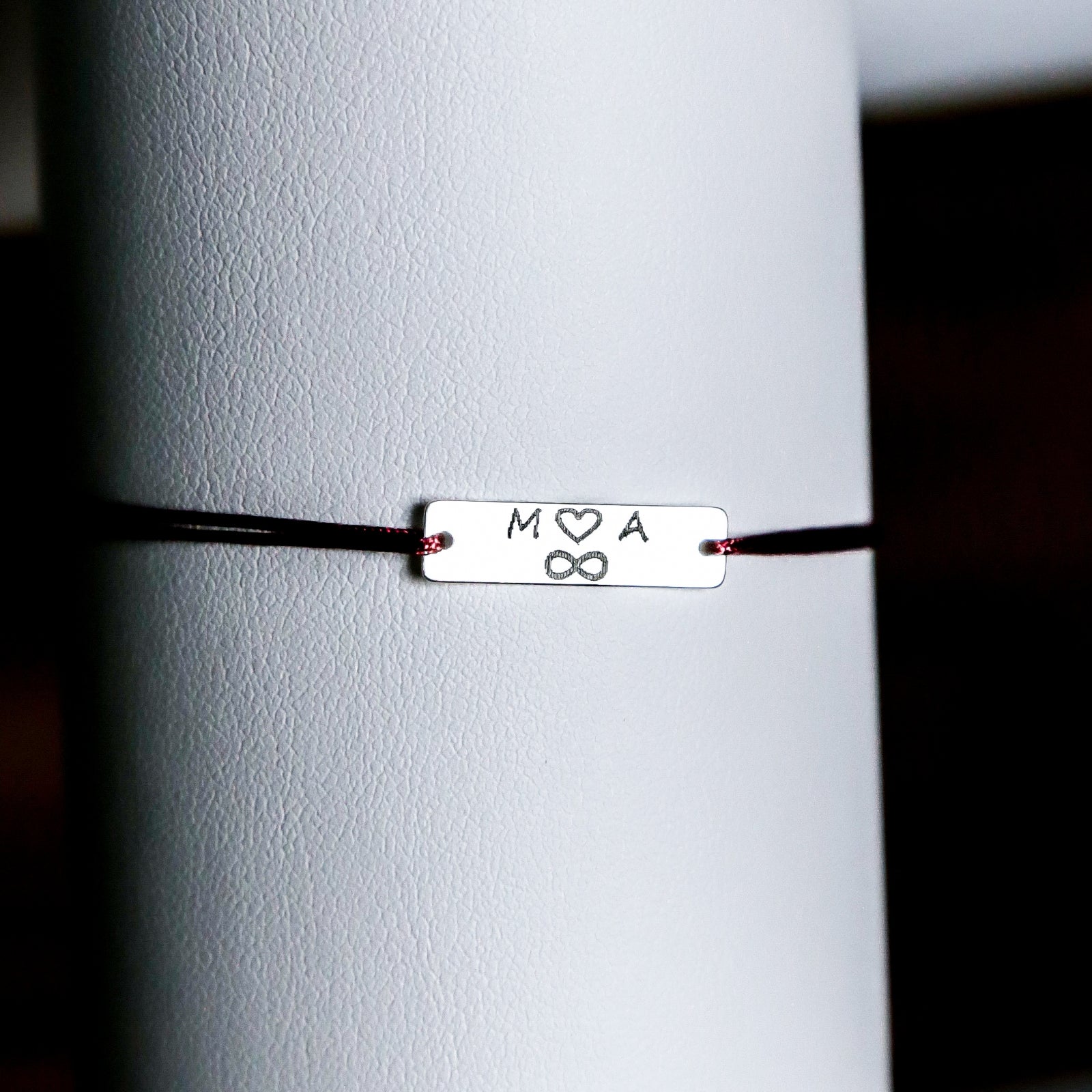 brățară personalizată plăcuță 19x5 mm din argint 925 pe șnur reglabil Maison La Stéphanie