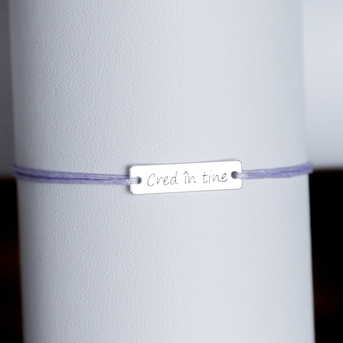 brățară personalizată plăcuță 19x5 mm din argint 925 pe șnur reglabil Maison La Stéphanie