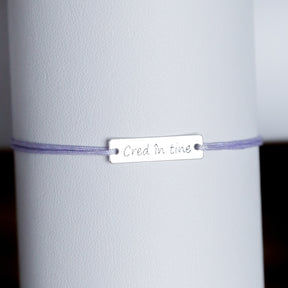 brățară personalizată plăcuță 19x5 mm din argint 925 pe șnur reglabil Maison La Stéphanie