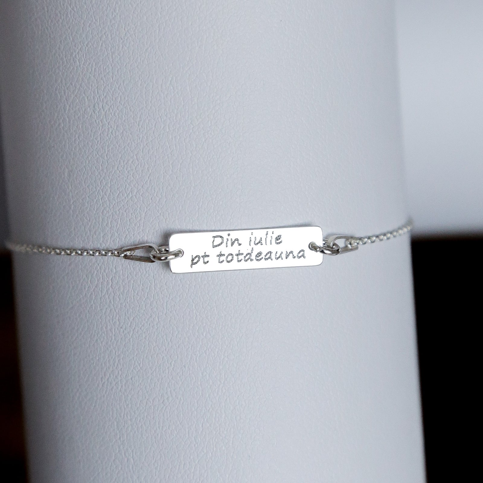 bratara personalizata placuta argint 925 Maison La Stephanie gravura cadou elegant