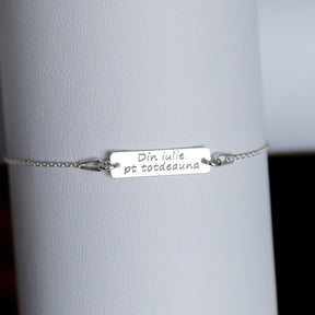 bratara personalizata placuta argint 925 Maison La Stephanie gravura cadou elegant