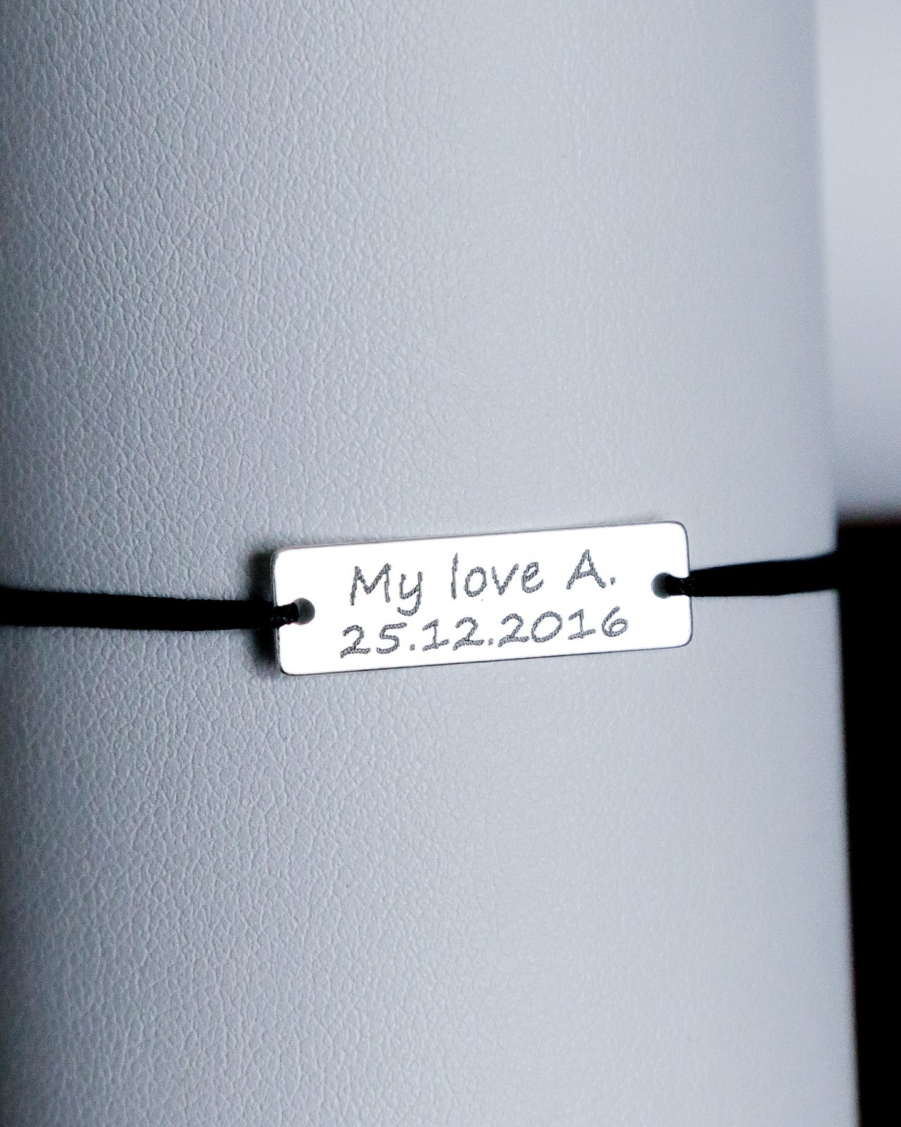 bratara personalizata argint 925 pe snur Maison La Stephanie