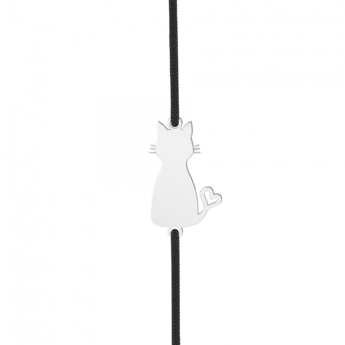 Brățară Pisicuța din argint 925 – bijuterie fină Maison La Stéphanie, ideală pentru iubitorii de pisici. Charm elegant din argint, pe șnur reglabil din mătase sintetică.