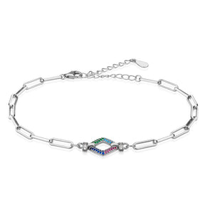 Brățară elegantă din argint 925 cu cristale multicolore zirconia – bijuterie rafinată Maison La Stéphanie, ideală ca și cadou pentru femei. Brățară colorată, veselă și elegantă, perfectă pentru purtare zilnică.