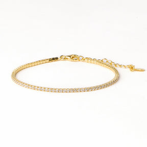 BRATARA ARGINT PLACAT CU AUR TENNIS ZIRCONIA PURE WHITE bratara swarovski > bratara argint > bratara cu piatra > cadouri pentu ea > cadouri fete > cadouri cupluri > cadou fata > cadouri de vara > cadouri bestfriend > cadouri mama > idei de cadouri Maison la Stephanie   