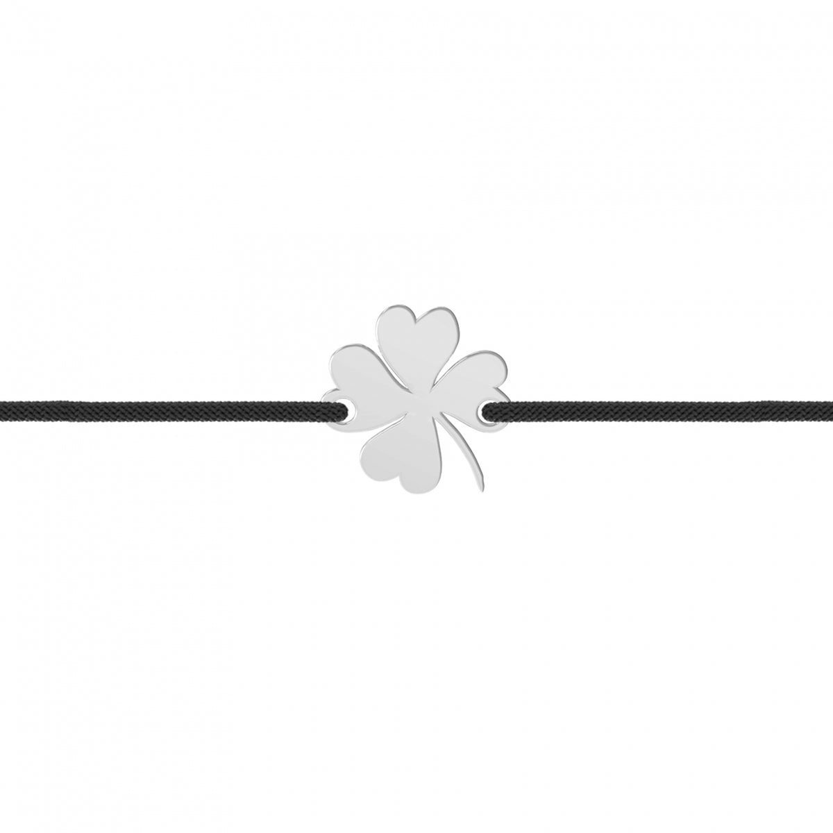 Brățară Trifoi Norocos din argint 925 – bijuterie minimalistă Maison La Stéphanie, pe șnur reglabil din mătase. Un simbol elegant al norocului, perfect pentru cadou.