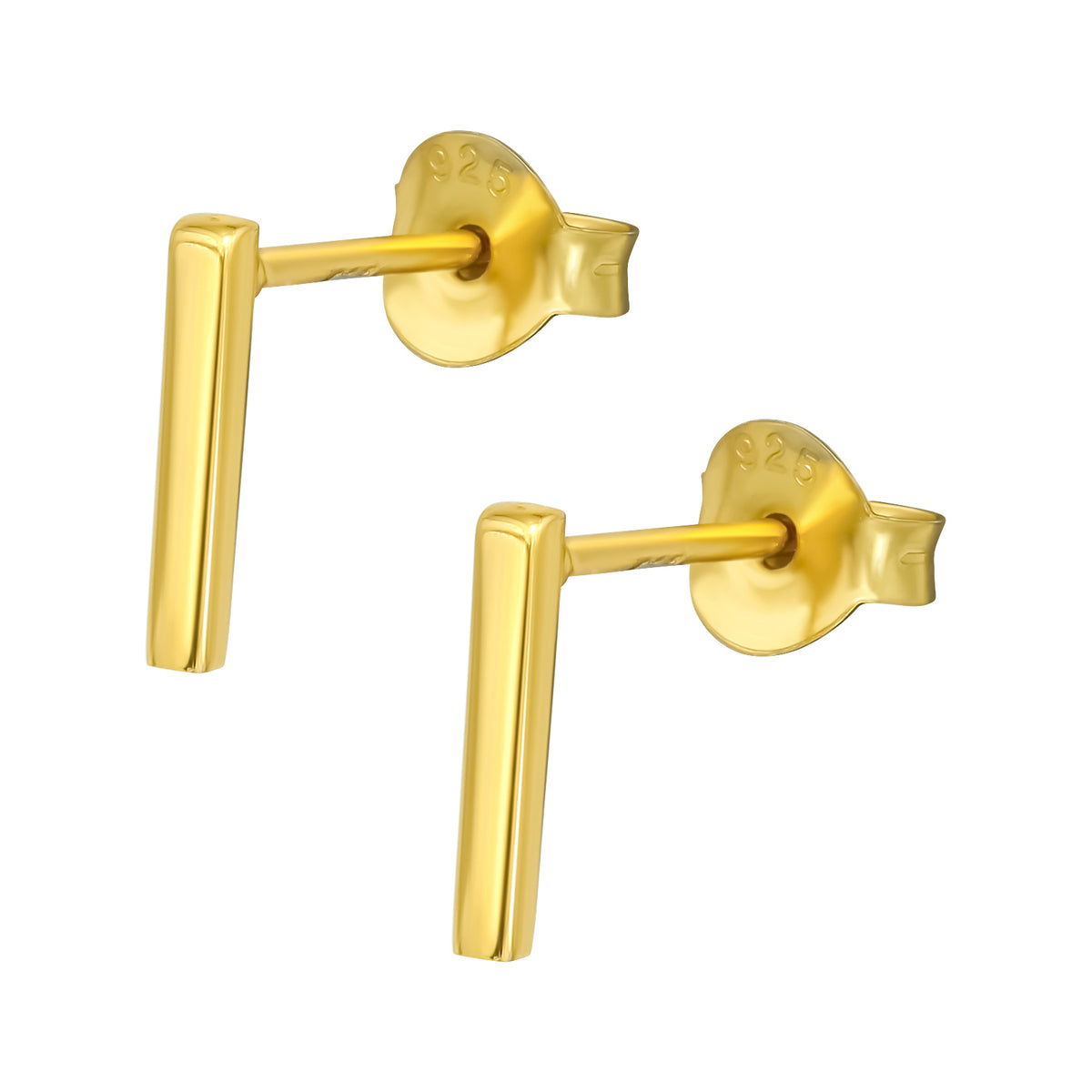 Cercei Bar din argint 925 placat cu aur 14K – bijuterii minimaliste, elegante, perfecte pentru purtare zilnică sau cadou de Crăciun și Moș Nicolae.