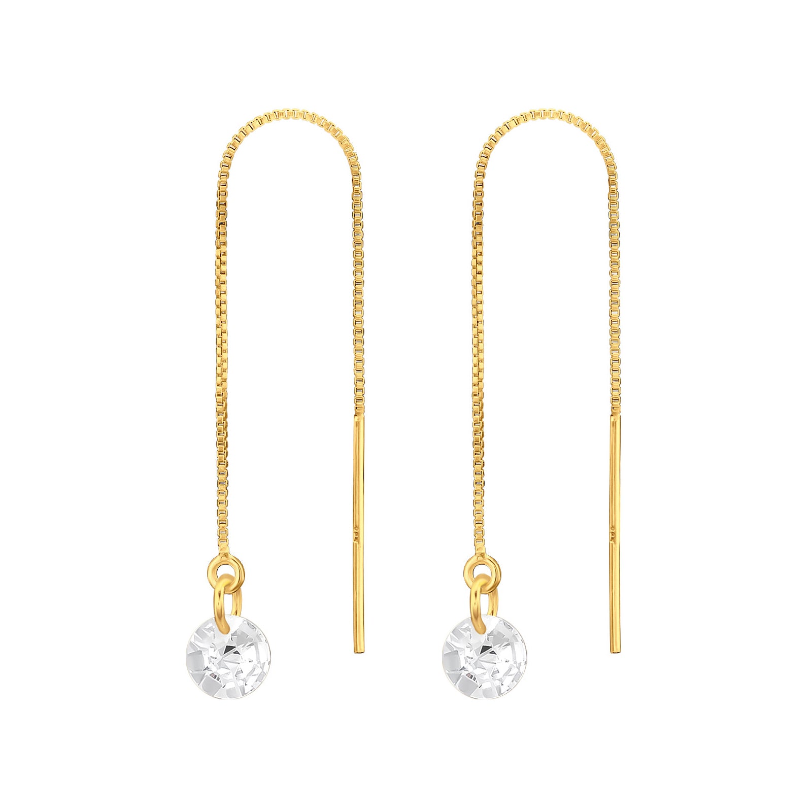 Cercei lungi din argint 925 placat cu aur și zirconia – bijuterie elegantă Maison La Stéphanie, ideală ca dar romantic sau accesoriu sofisticat pentru seară.