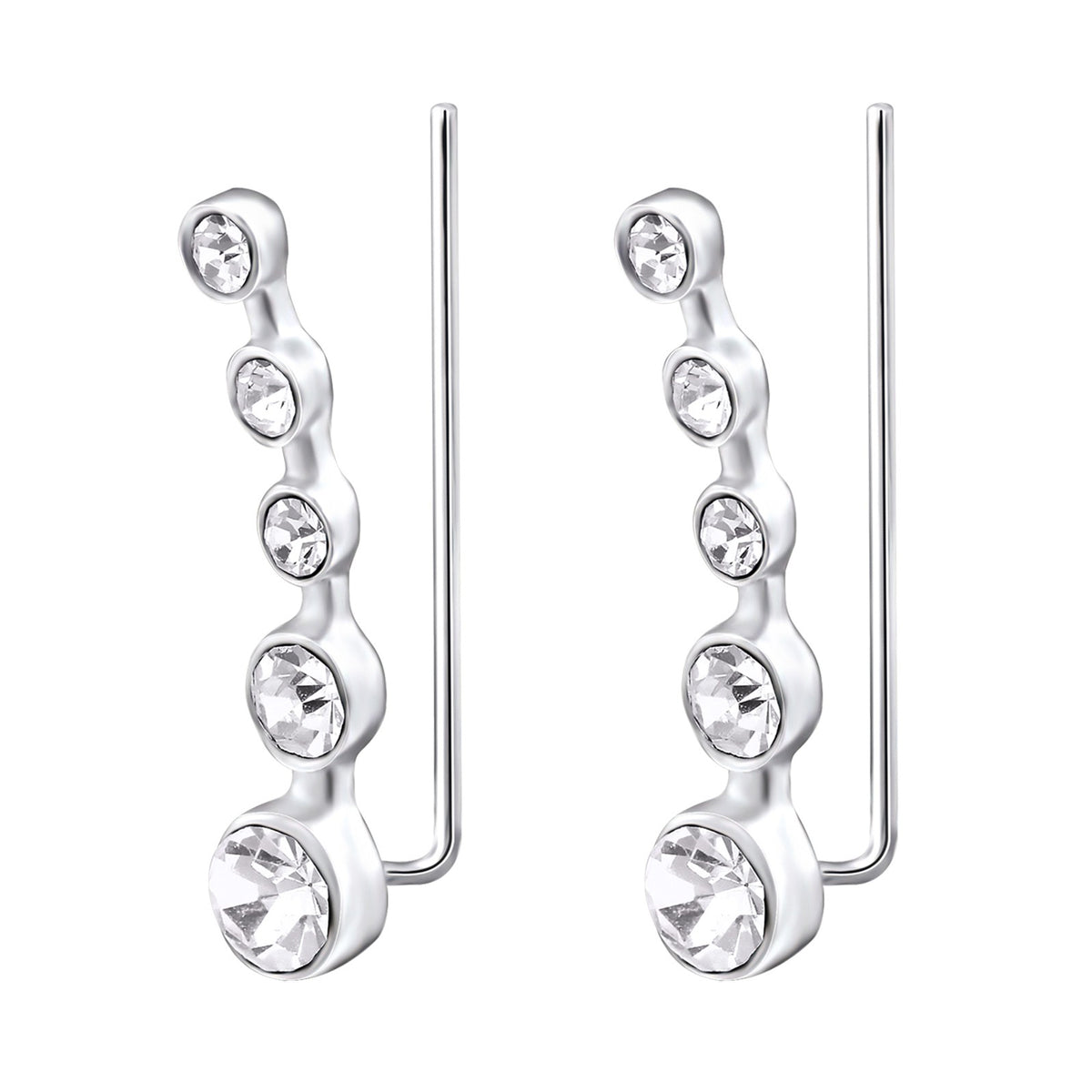 Cercei ear cuff argint 925 cu cristale zirconiu – bijuterii elegante Maison La Stéphanie.
