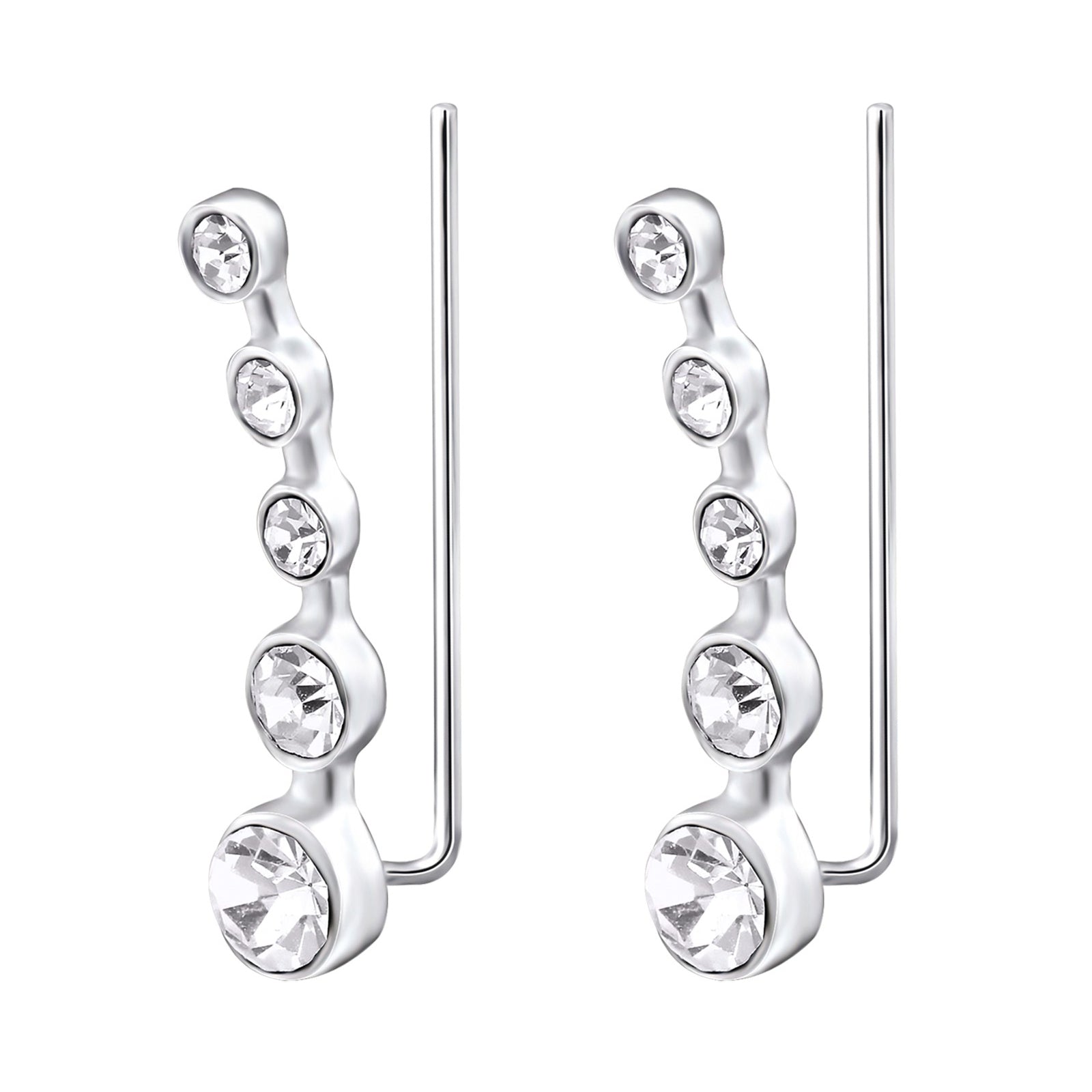 Cercei ear cuff argint 925 cu cristale zirconiu – bijuterii elegante Maison La Stéphanie.