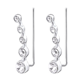 Cercei ear cuff argint 925 cu cristale zirconiu – bijuterii elegante Maison La Stéphanie.