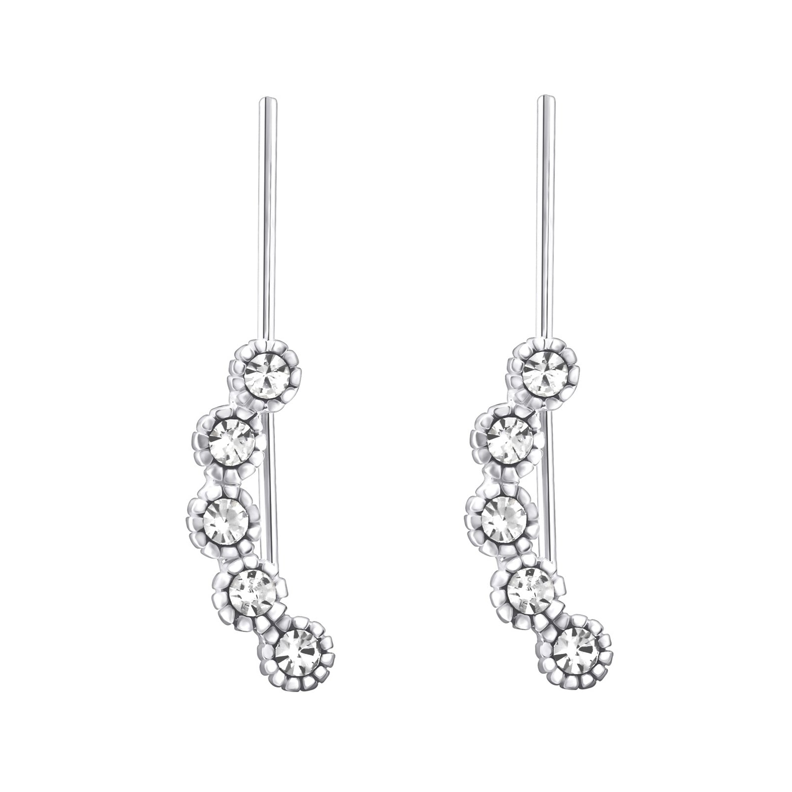 Cercei eleganți tip ear cuff din argint 925 cu zirconia – bijuterie Maison La Stéphanie pentru femei rafinate, perfectă pentru purtare zilnică sau cadouri speciale.