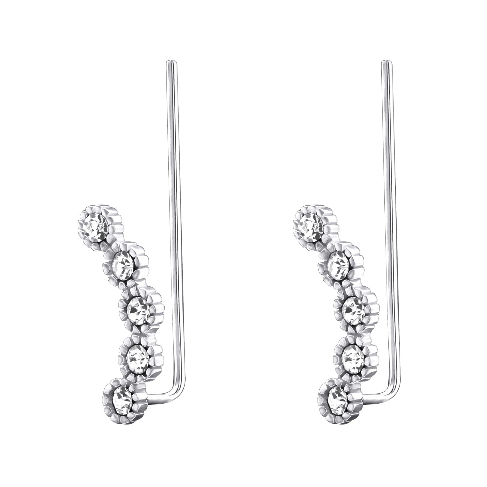 Cercei eleganți tip ear cuff din argint 925 cu zirconia – bijuterie Maison La Stéphanie pentru femei rafinate, perfectă pentru purtare zilnică sau cadouri speciale.
