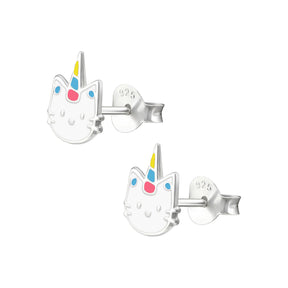 Cercei Kitty Unicorn pentru fetițe din argint 925 – bijuterii colorate pentru copii, sigure și hipoalergenice, Maison La Stéphanie.