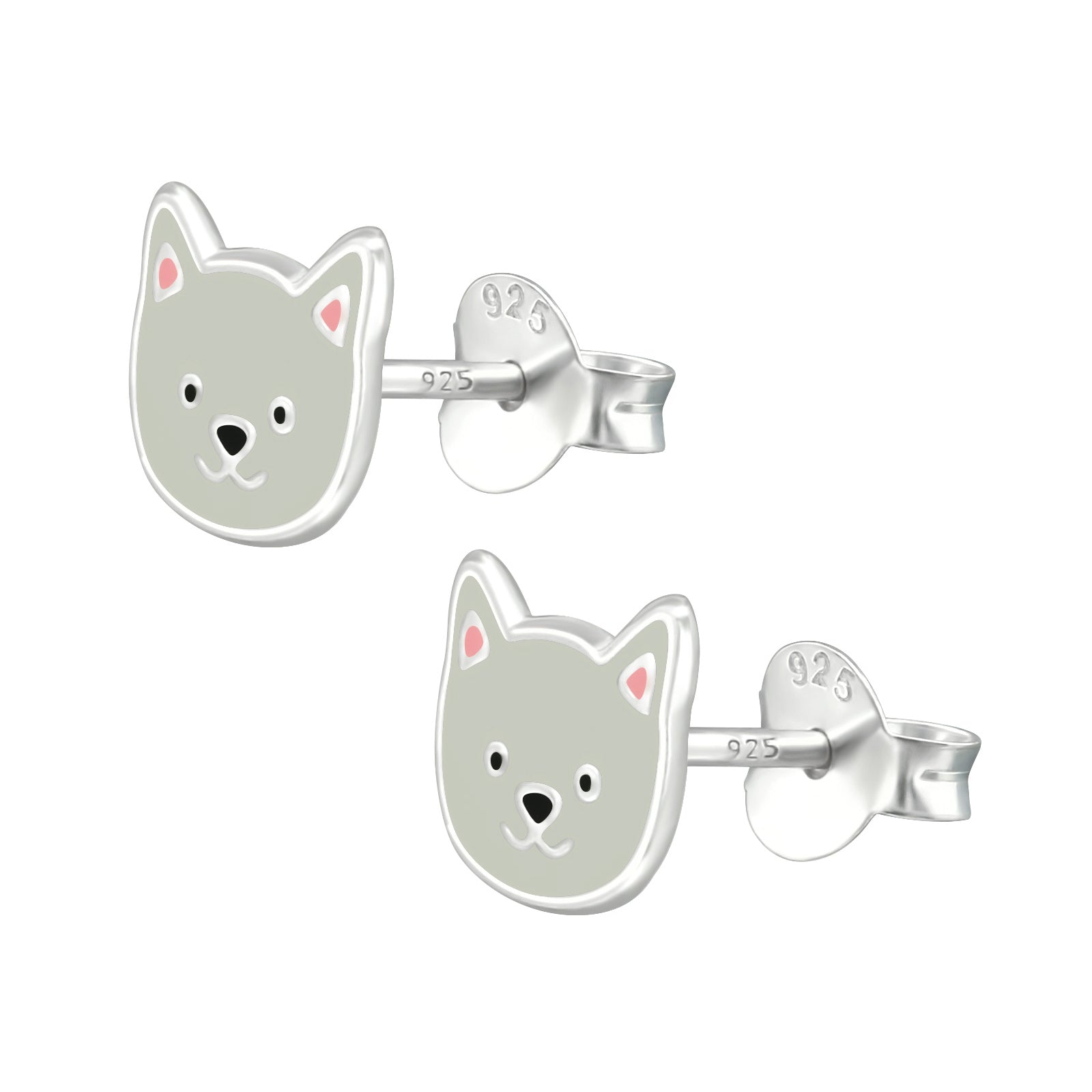 Cercei fetițe cățel din argint 925 – cercei pentru copii din argint, model animal, Maison La Stéphanie.