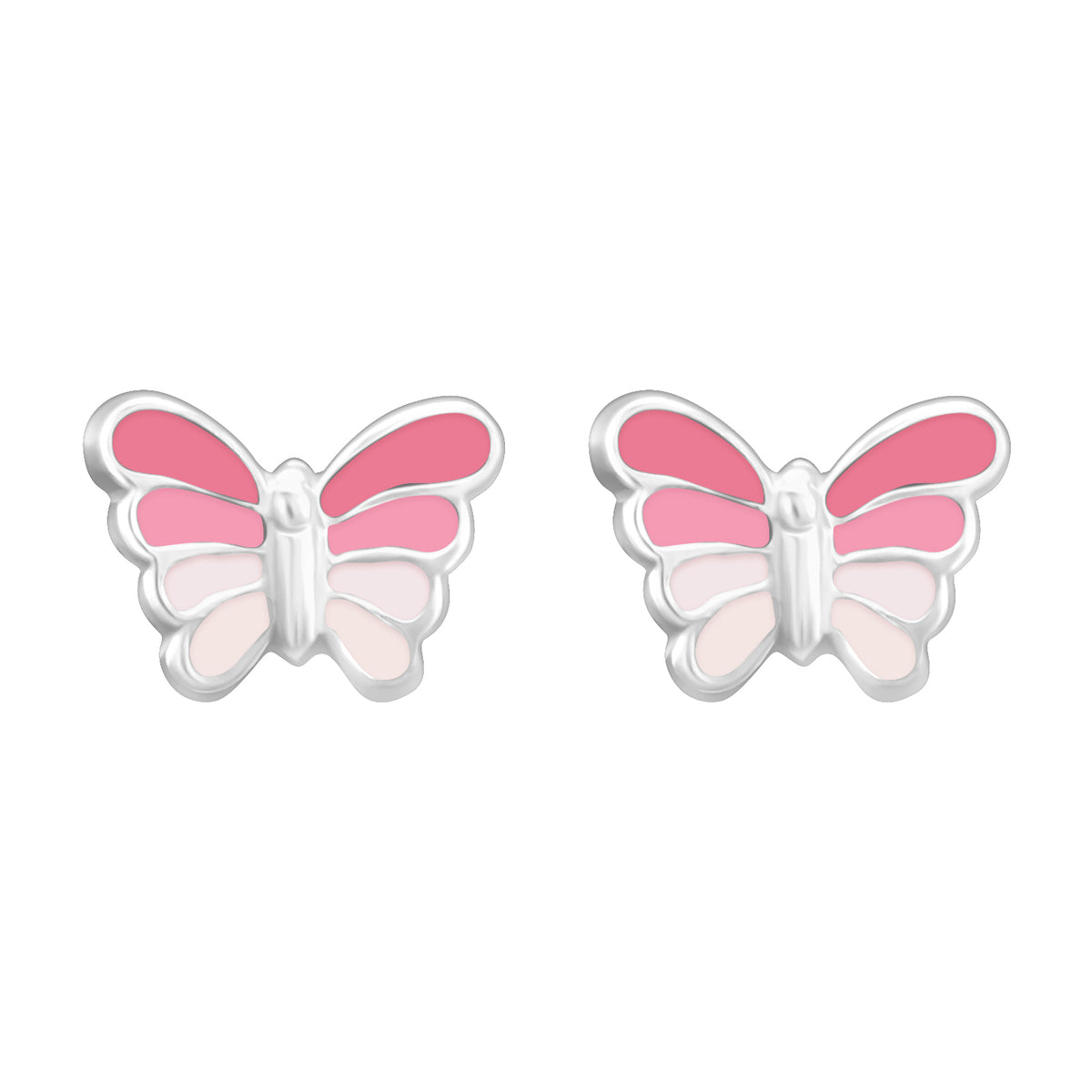 Cercei fluturași roz din argint 925, cu email colorat — bijuterie delicată Maison La Stéphanie, ideală pentru fetițe sau femei care iubesc detaliile fine.
