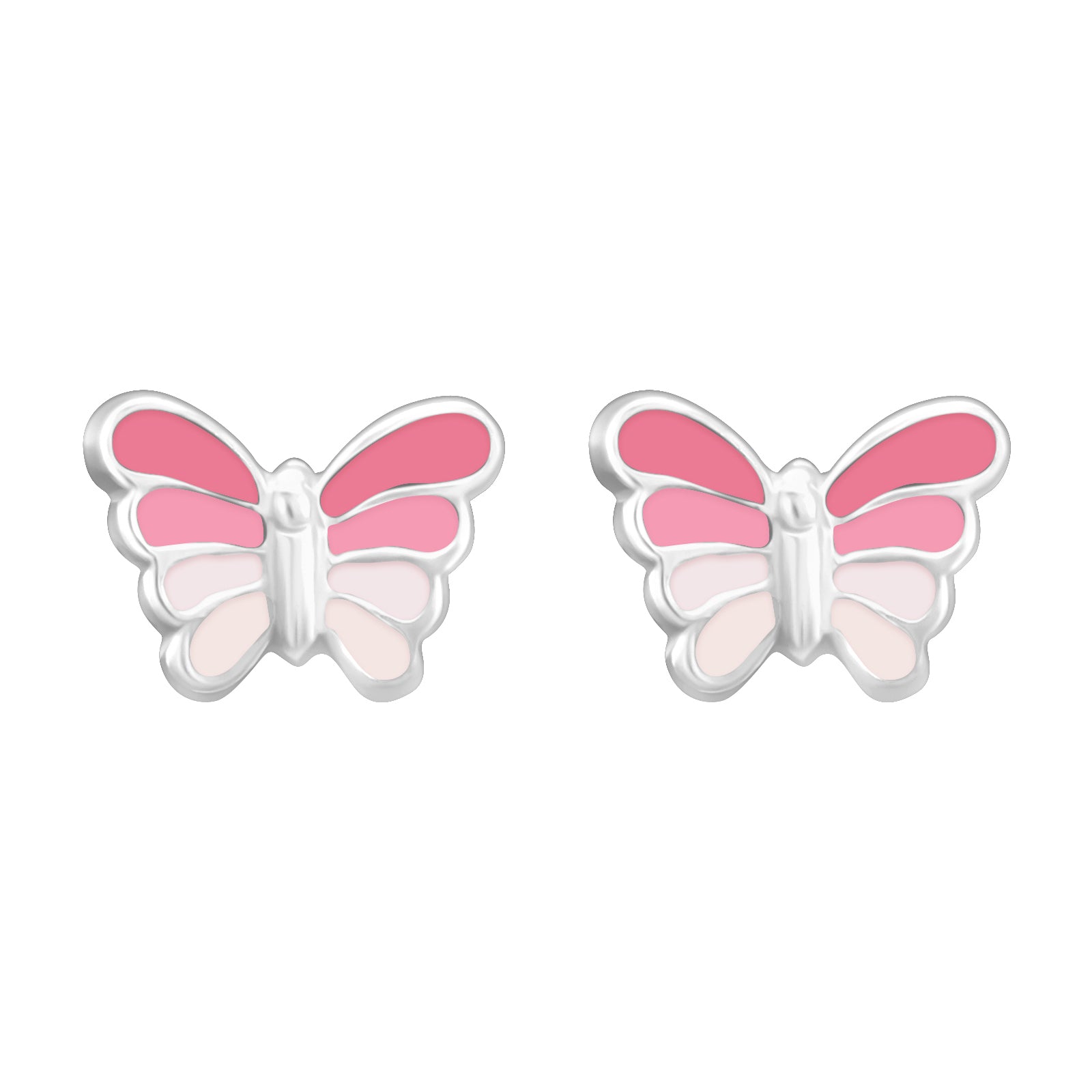 Cercei fluturași roz din argint 925, cu email colorat — bijuterie delicată Maison La Stéphanie, ideală pentru fetițe sau femei care iubesc detaliile fine.
