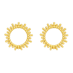 Cercei Gold Sun din argint 925 placat cu aur 14K – bijuterii elegante în formă de soare, perfecte pentru vară sau cadou de Crăciun, Moș Nicolae ori aniversare.