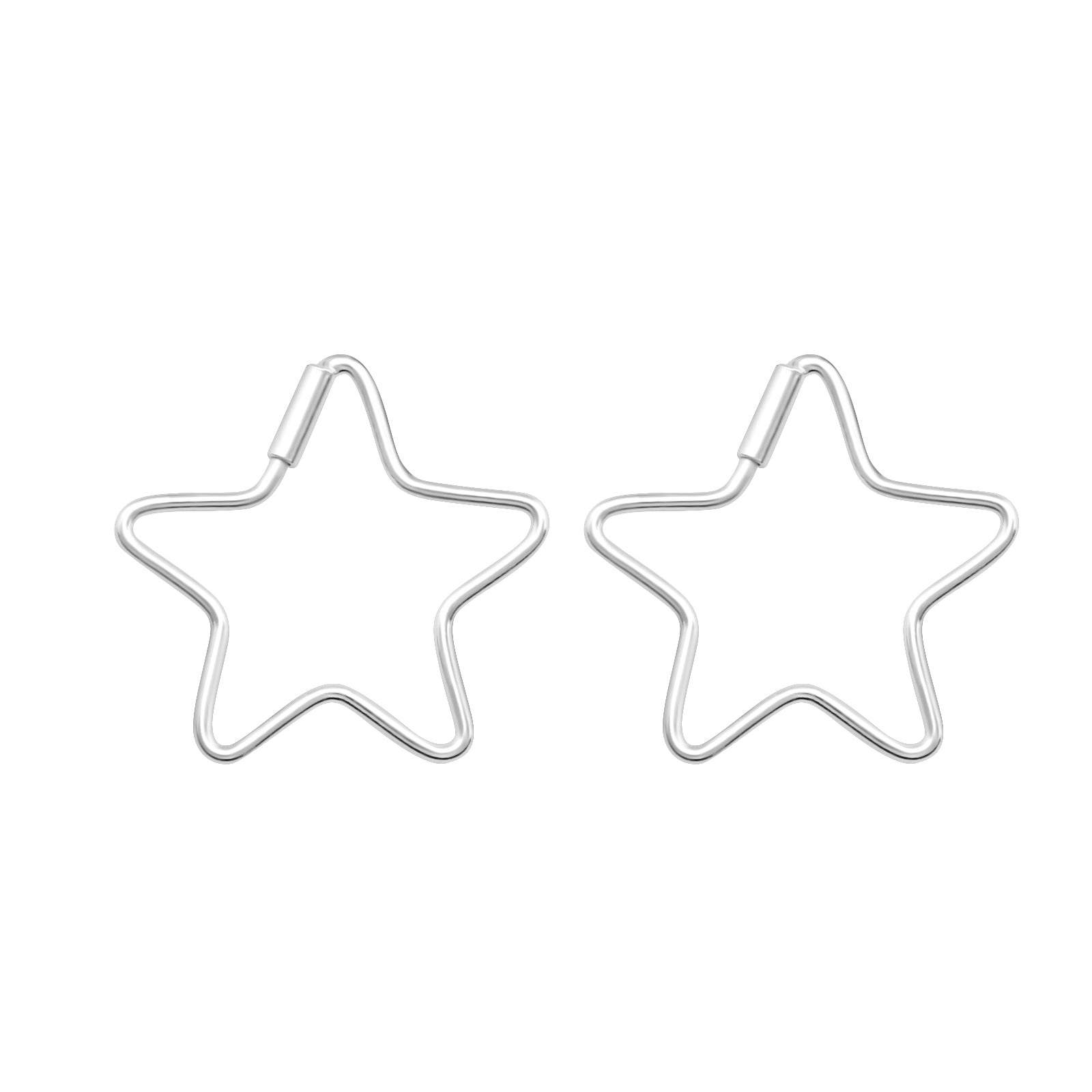 Cercei Hoop Silver Stars din argint 925 – cercei în formă de stea pentru copii, bijuterie delicată Maison La Stéphanie.