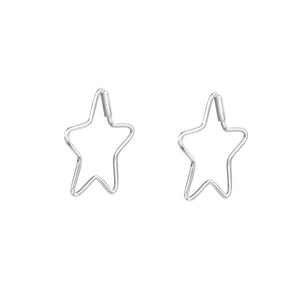 Cercei Hoop Silver Stars din argint 925 – cercei în formă de stea pentru copii, bijuterie delicată Maison La Stéphanie.