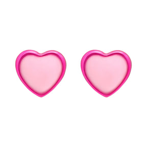 Cercei inimioare roz din argint 925, cu email colorat — bijuterie delicată Maison La Stéphanie, ideală pentru fetițe sau femei care iubesc detaliile fine.