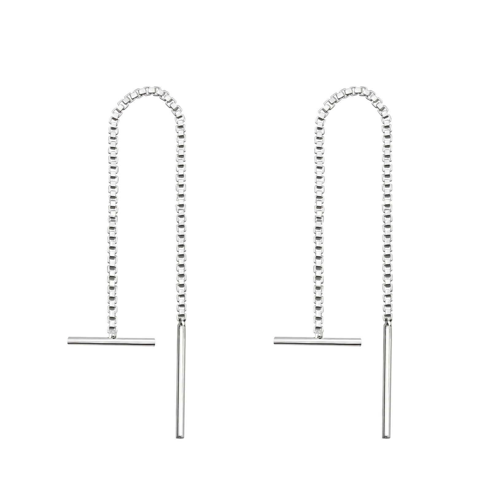 Cercei lungi din argint 925, model minimalist și elegant, cu design subțire de tip arc — perfecți pentru un look rafinat și contemporan. Maison La Stéphanie.