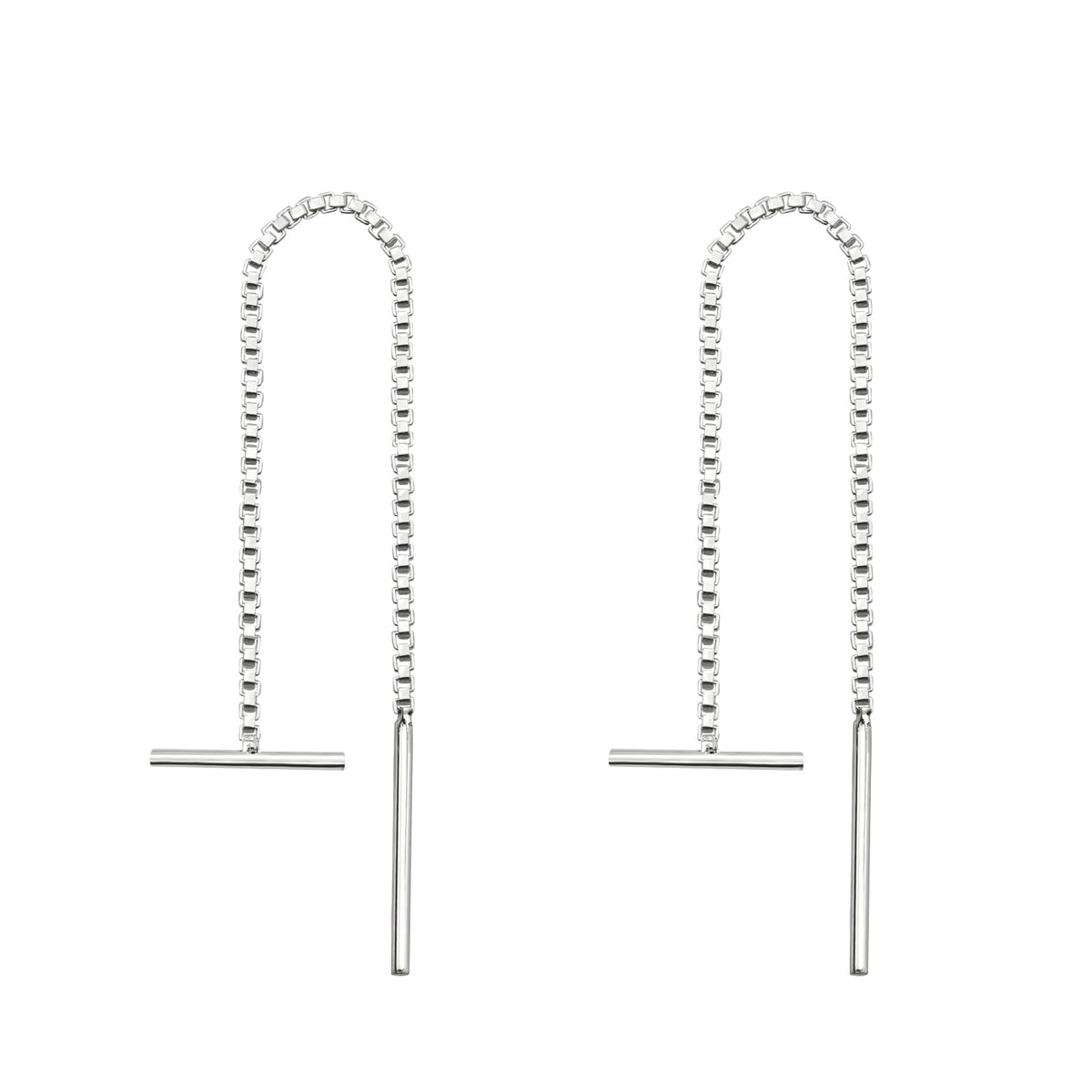 Cercei lungi din argint 925, model minimalist și elegant, cu design subțire de tip arc — perfecți pentru un look rafinat și contemporan. Maison La Stéphanie.