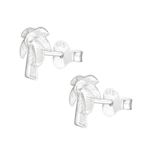 Cercei palmier din argint 925 – bijuterii minimaliste inspirate de vacanțele tropicale, ideali pentru un look fresh și luminos. Maison La Stéphanie.