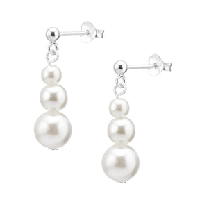 Cercei eleganți cu perle argintii din argint 925 — bijuterie rafinată Maison La Stéphanie, perfectă pentru cadou sau evenimente speciale.