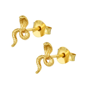 Cercei Snake din argint 925 placat cu aur 14K – bijuterii simbolice cu design în formă de șarpe, elegante și moderne, ideale pentru cadou de Crăciun.