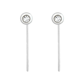 Cercei lungi din argint 925 cu zirconiu, bijuterie elegantă Maison La Stéphanie – perfecți pentru ținute de zi sau de seară, ori ca idee de cadou rafinat pentru femei.