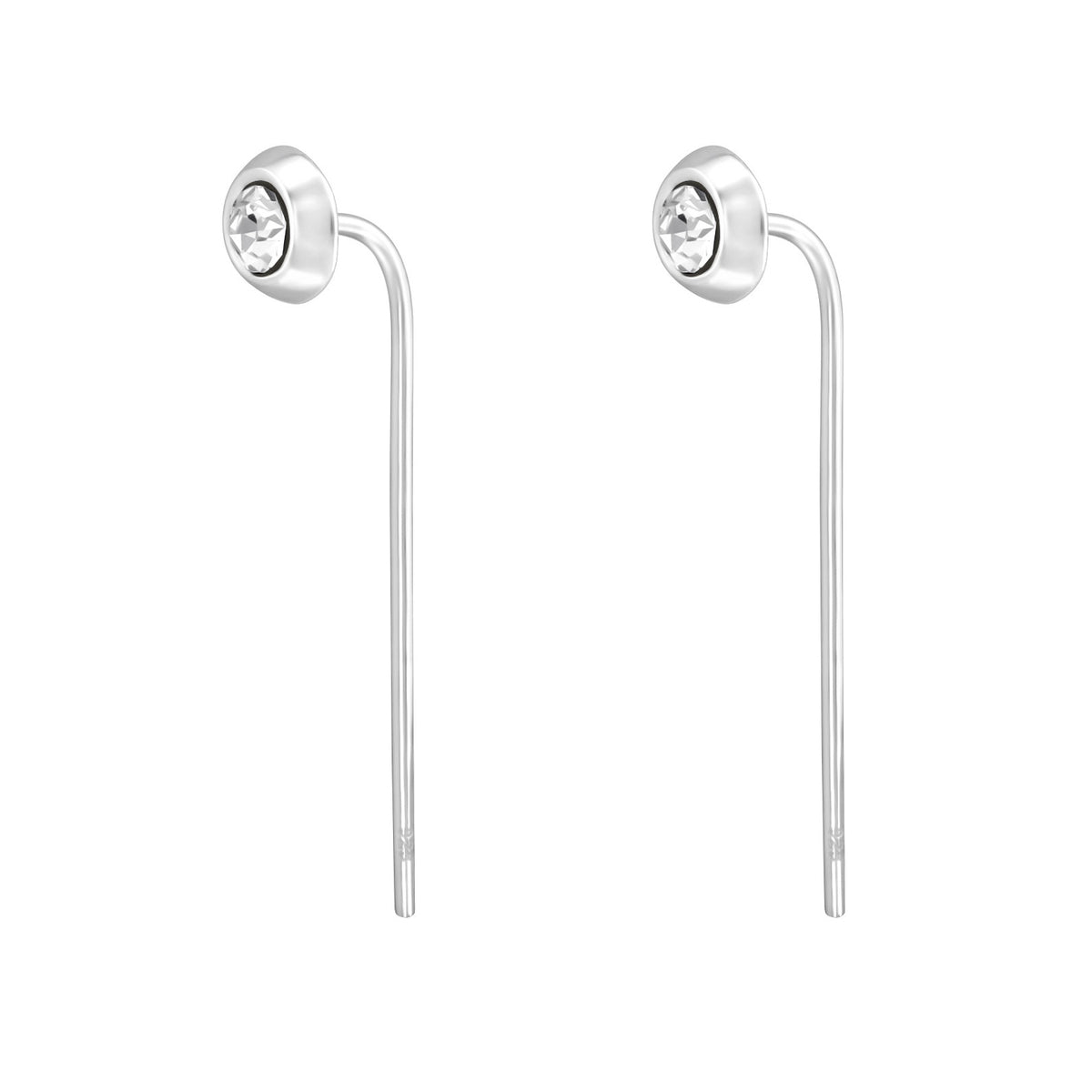Cercei lungi din argint 925 cu zirconiu, bijuterie elegantă Maison La Stéphanie – perfecți pentru ținute de zi sau de seară, ori ca idee de cadou rafinat pentru femei.