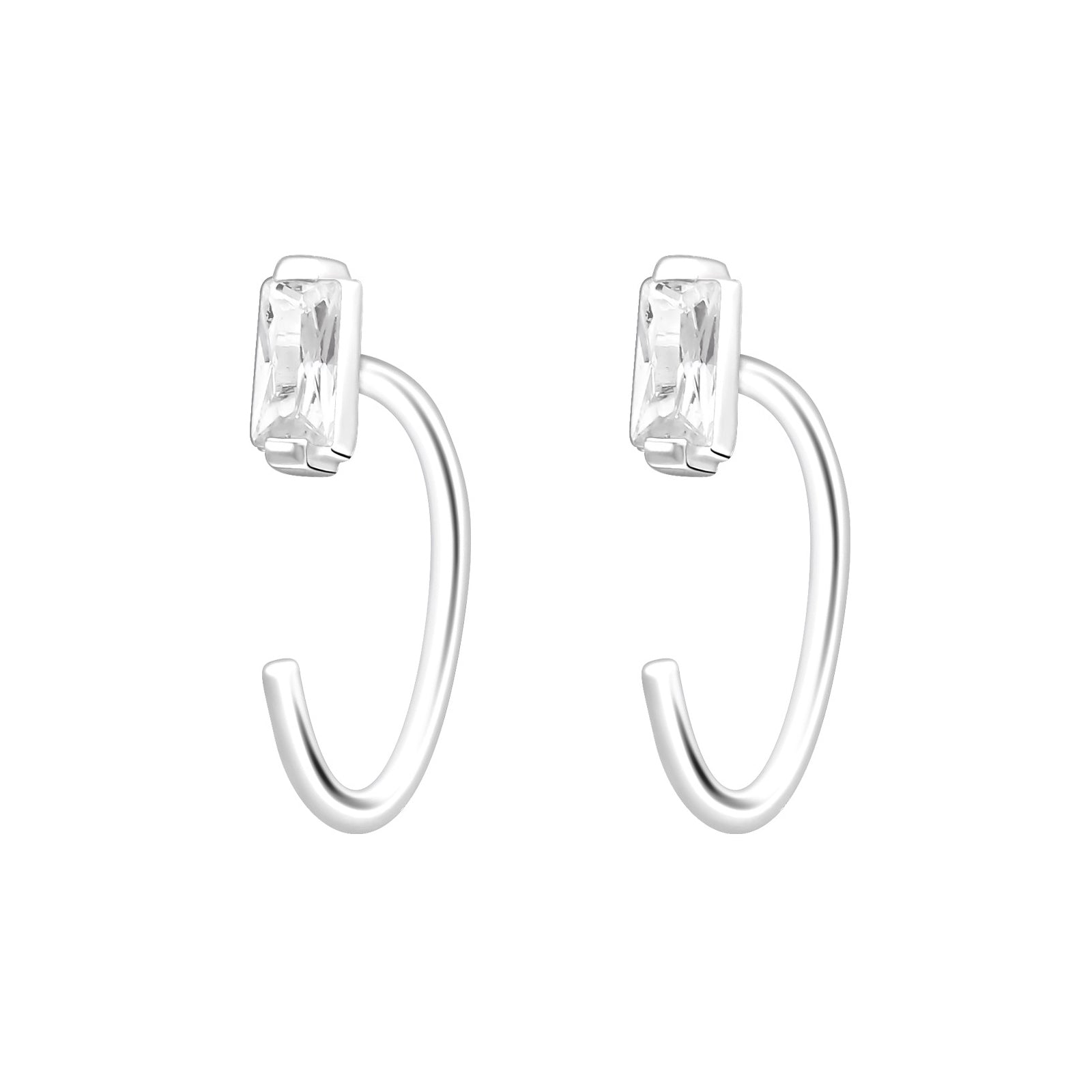 Cercei moderni din argint 925 cu zirconia, bijuterie elegantă Maison La Stéphanie – accesorii rafinate pentru ținute de zi sau de seară, ideale ca idee de cadou pentru femei.