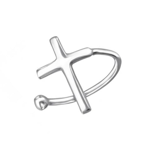 CERCEL EAR CUFFS CRUCE ARGINT 