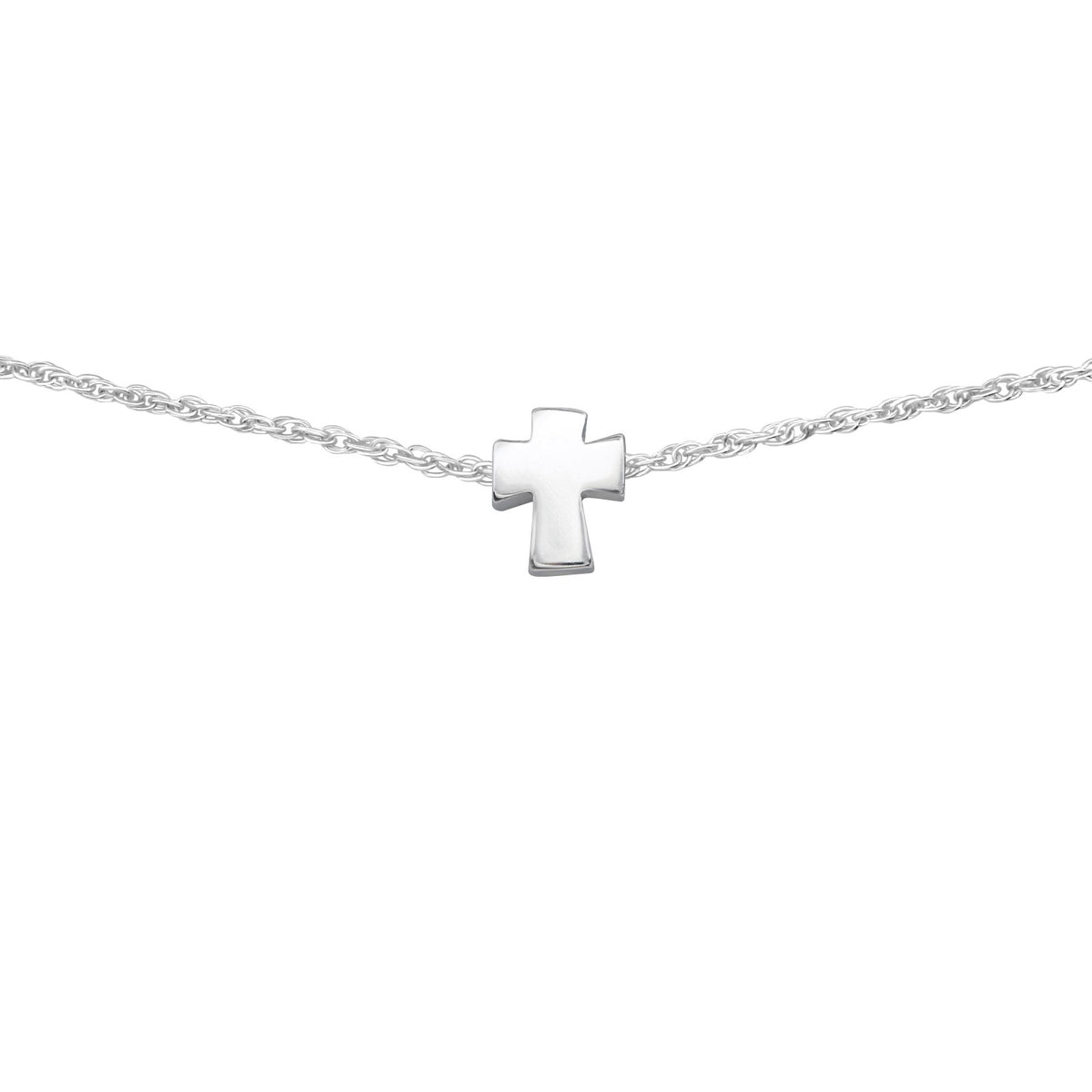 Colier choker din argint 925 cu pandantiv cruce mică, simbol al protecției și al eleganței. Ideal pentru purtare zilnică sau cadou.