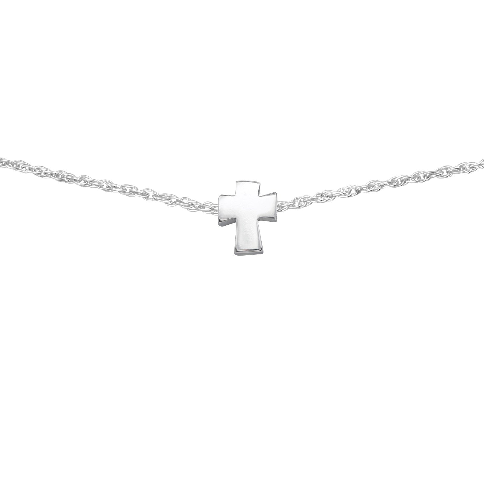 Colier choker din argint 925 cu pandantiv cruce mică, simbol al protecției și al eleganței. Ideal pentru purtare zilnică sau cadou.