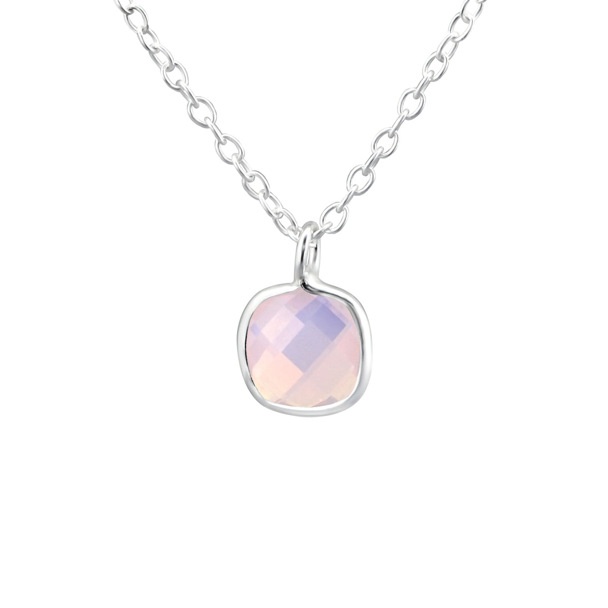 Colier Opal diafan din argint 925 cu piatră opal roz-albastru, bijuterie elegantă Maison La Stéphanie – cadoul perfect pentru iubitoarele de detalii fine.