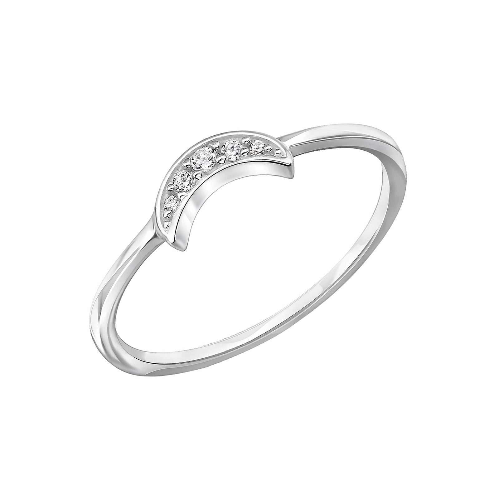 INEL ARGINT 925 ZIRCONIA CRYSTAL MOON rings 