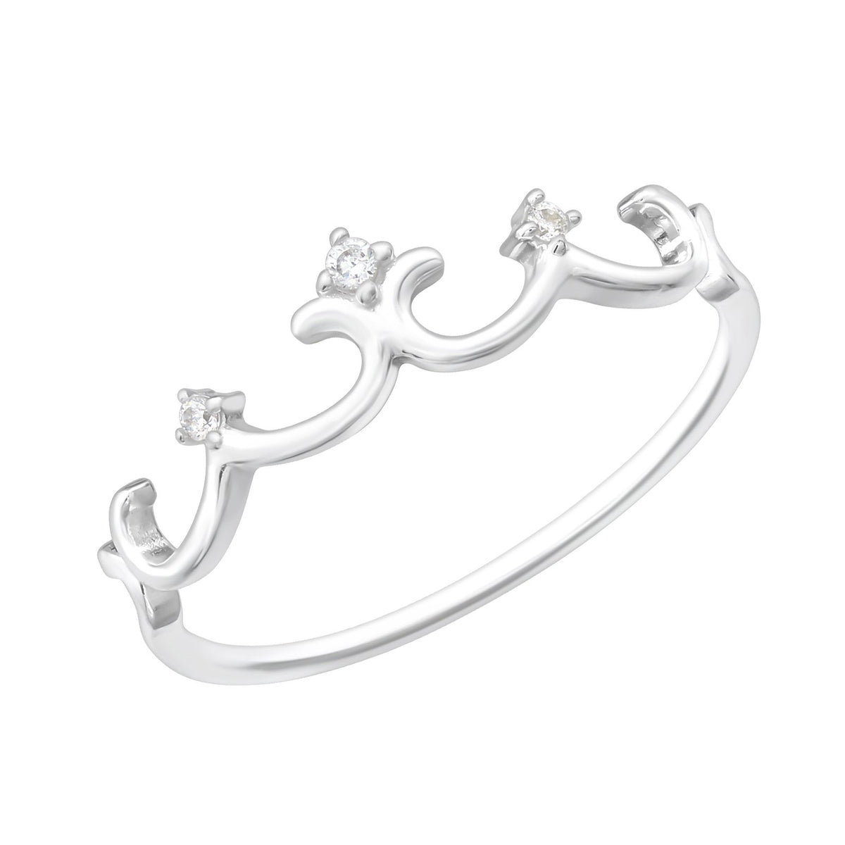 Inel My Princess din argint 925 – inel tip coroană elegant, cu detalii fine și zirconii strălucitoare.