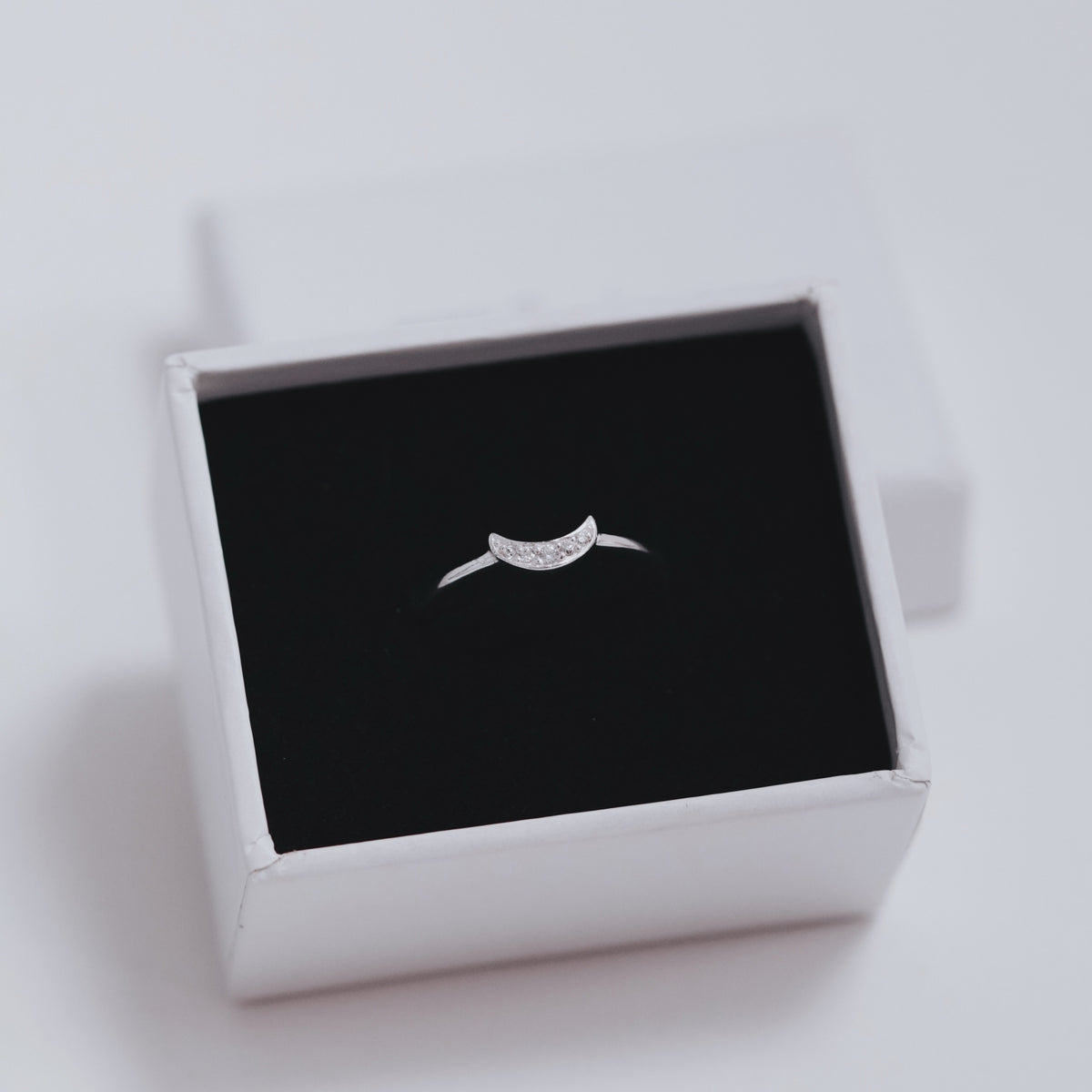 INEL ARGINT 925 ZIRCONIA CRYSTAL MOON rings semiluna